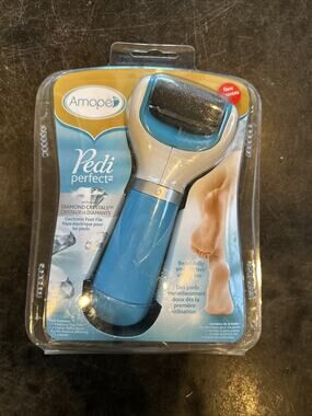 Amope Pedi Perfect Electronic Foot File w/Diamond Crystals Blue - New